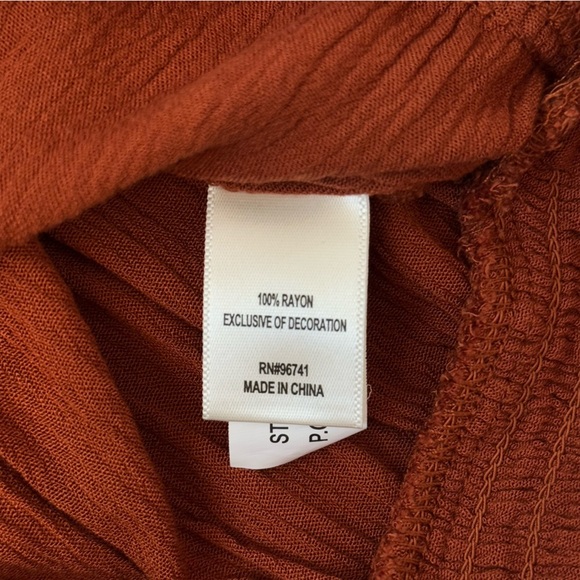 SELF♥️E Women’s Burnt Orange Wrap Blouse Size Medium - Picture 10 of 13